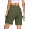 imageMAGCOMSEN Womens Hiking Shorts Lightweight Quick Dry Golf Shorts 5 Pockets Cargo Shorts Outdoor Casual Summer TravelArmy Green