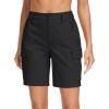 imageMAGCOMSEN Womens Hiking Shorts Lightweight Quick Dry Golf Shorts 5 Pockets Cargo Shorts Outdoor Casual Summer TravelBlack