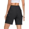 imageMAGCOMSEN Womens Hiking Shorts Lightweight Quick Dry Golf Shorts 5 Pockets Cargo Shorts Outdoor Casual Summer TravelBlack