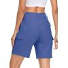 imageMAGCOMSEN Womens Hiking Shorts Lightweight Quick Dry Golf Shorts 5 Pockets Cargo Shorts Outdoor Casual Summer TravelBlue Grey