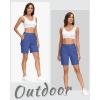imageMAGCOMSEN Womens Hiking Shorts Lightweight Quick Dry Golf Shorts 5 Pockets Cargo Shorts Outdoor Casual Summer TravelBlue Grey
