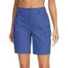 imageMAGCOMSEN Womens Hiking Shorts Lightweight Quick Dry Golf Shorts 5 Pockets Cargo Shorts Outdoor Casual Summer TravelBlue Grey