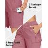 imageMAGCOMSEN Womens Hiking Shorts Lightweight Quick Dry Golf Shorts 5 Pockets Cargo Shorts Outdoor Casual Summer TravelGrey Pink