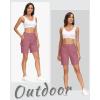 imageMAGCOMSEN Womens Hiking Shorts Lightweight Quick Dry Golf Shorts 5 Pockets Cargo Shorts Outdoor Casual Summer TravelGrey Pink