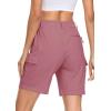 imageMAGCOMSEN Womens Hiking Shorts Lightweight Quick Dry Golf Shorts 5 Pockets Cargo Shorts Outdoor Casual Summer TravelGrey Pink