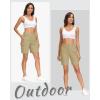 imageMAGCOMSEN Womens Hiking Shorts Lightweight Quick Dry Golf Shorts 5 Pockets Cargo Shorts Outdoor Casual Summer TravelKhaki