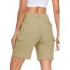imageMAGCOMSEN Womens Hiking Shorts Lightweight Quick Dry Golf Shorts 5 Pockets Cargo Shorts Outdoor Casual Summer TravelKhaki