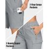 imageMAGCOMSEN Womens Hiking Shorts Lightweight Quick Dry Golf Shorts 5 Pockets Cargo Shorts Outdoor Casual Summer TravelLight Grey