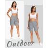imageMAGCOMSEN Womens Hiking Shorts Lightweight Quick Dry Golf Shorts 5 Pockets Cargo Shorts Outdoor Casual Summer TravelLight Grey