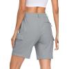 imageMAGCOMSEN Womens Hiking Shorts Lightweight Quick Dry Golf Shorts 5 Pockets Cargo Shorts Outdoor Casual Summer TravelLight Grey