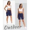 imageMAGCOMSEN Womens Hiking Shorts Lightweight Quick Dry Golf Shorts 5 Pockets Cargo Shorts Outdoor Casual Summer TravelNavy