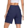 imageMAGCOMSEN Womens Hiking Shorts Lightweight Quick Dry Golf Shorts 5 Pockets Cargo Shorts Outdoor Casual Summer TravelNavy