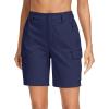 imageMAGCOMSEN Womens Hiking Shorts Lightweight Quick Dry Golf Shorts 5 Pockets Cargo Shorts Outdoor Casual Summer TravelNavy