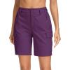 imageMAGCOMSEN Womens Hiking Shorts Lightweight Quick Dry Golf Shorts 5 Pockets Cargo Shorts Outdoor Casual Summer TravelPurple Red