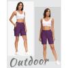 imageMAGCOMSEN Womens Hiking Shorts Lightweight Quick Dry Golf Shorts 5 Pockets Cargo Shorts Outdoor Casual Summer TravelPurple Red