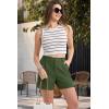 imageMAGCOMSEN Womens Shorts Dressy Casual Pleated Straight Leg Shorts Summer Elastic Waist Mid Rise Shorts with PocketsArmy Green