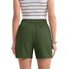 imageMAGCOMSEN Womens Shorts Dressy Casual Pleated Straight Leg Shorts Summer Elastic Waist Mid Rise Shorts with PocketsArmy Green