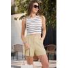 imageMAGCOMSEN Womens Shorts Dressy Casual Pleated Straight Leg Shorts Summer Elastic Waist Mid Rise Shorts with PocketsBeige