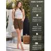 imageMAGCOMSEN Womens Shorts Dressy Casual Pleated Straight Leg Shorts Summer Elastic Waist Mid Rise Shorts with PocketsBrown
