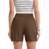 imageMAGCOMSEN Womens Shorts Dressy Casual Pleated Straight Leg Shorts Summer Elastic Waist Mid Rise Shorts with PocketsBrown