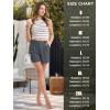 imageMAGCOMSEN Womens Shorts Dressy Casual Pleated Straight Leg Shorts Summer Elastic Waist Mid Rise Shorts with PocketsDark Gray
