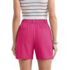 imageMAGCOMSEN Womens Shorts Dressy Casual Pleated Straight Leg Shorts Summer Elastic Waist Mid Rise Shorts with PocketsRosy Red