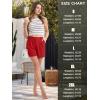 imageMAGCOMSEN Womens Shorts Dressy Casual Pleated Straight Leg Shorts Summer Elastic Waist Mid Rise Shorts with PocketsTomato Red