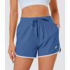 imageMAGOCOMSEN Womens Running Shorts 3quot Quick Dry Lightweight Athletic Workout Sports Shorts with Pockets Ladies Summer ShortsBlue Grey
