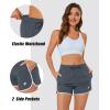 imageMAGOCOMSEN Womens Running Shorts 3quot Quick Dry Lightweight Athletic Workout Sports Shorts with Pockets Ladies Summer ShortsDark Grey