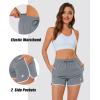 imageMAGOCOMSEN Womens Running Shorts 3quot Quick Dry Lightweight Athletic Workout Sports Shorts with Pockets Ladies Summer ShortsLight Grey