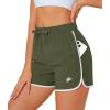 imageMAGOCOMSEN Womens Running Shorts 3quot Quick Dry Lightweight Athletic Workout Sports Shorts with Pockets Ladies Summer ShortsArmy Green