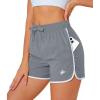 imageMAGOCOMSEN Womens Running Shorts 3quot Quick Dry Lightweight Athletic Workout Sports Shorts with Pockets Ladies Summer ShortsLight Grey