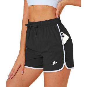 imageMAGOCOMSEN Womens Running Shorts 3quot Quick Dry Lightweight Athletic Workout Sports Shorts with Pockets Ladies Summer ShortsBlack