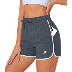 imageMAGOCOMSEN Womens Running Shorts 3quot Quick Dry Lightweight Athletic Workout Sports Shorts with Pockets Ladies Summer ShortsDark Grey