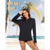 imageMAGCOMSEN Womens Sun Hoodie UPF 50 UV Protection Shirts Lightweight Quick Dry SPF Long Sleeve Rash Guard Hiking RunningBlack