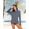 imageMAGCOMSEN Womens Sun Hoodie UPF 50 UV Protection Shirts Lightweight Quick Dry SPF Long Sleeve Rash Guard Hiking RunningDark Grey