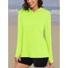 imageMAGCOMSEN Womens Sun Hoodie UPF 50 UV Protection Shirts Lightweight Quick Dry SPF Long Sleeve Rash Guard Hiking RunningFluorescent Green