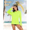 imageMAGCOMSEN Womens Sun Hoodie UPF 50 UV Protection Shirts Lightweight Quick Dry SPF Long Sleeve Rash Guard Hiking RunningFluorescent Green