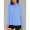 imageMAGCOMSEN Womens Sun Hoodie UPF 50 UV Protection Shirts Lightweight Quick Dry SPF Long Sleeve Rash Guard Hiking RunningLight Blue