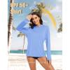imageMAGCOMSEN Womens Sun Hoodie UPF 50 UV Protection Shirts Lightweight Quick Dry SPF Long Sleeve Rash Guard Hiking RunningLight Blue