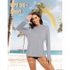 imageMAGCOMSEN Womens Sun Hoodie UPF 50 UV Protection Shirts Lightweight Quick Dry SPF Long Sleeve Rash Guard Hiking RunningLight Grey