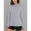 imageMAGCOMSEN Womens Sun Hoodie UPF 50 UV Protection Shirts Lightweight Quick Dry SPF Long Sleeve Rash Guard Hiking RunningLight Grey