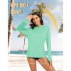 imageMAGCOMSEN Womens Sun Hoodie UPF 50 UV Protection Shirts Lightweight Quick Dry SPF Long Sleeve Rash Guard Hiking RunningMint Green