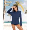 imageMAGCOMSEN Womens Sun Hoodie UPF 50 UV Protection Shirts Lightweight Quick Dry SPF Long Sleeve Rash Guard Hiking RunningNavy