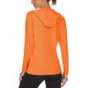imageMAGCOMSEN Womens Sun Hoodie UPF 50 UV Protection Shirts Lightweight Quick Dry SPF Long Sleeve Rash Guard Hiking RunningOrange