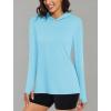 imageMAGCOMSEN Womens Sun Hoodie UPF 50 UV Protection Shirts Lightweight Quick Dry SPF Long Sleeve Rash Guard Hiking RunningPale Blue