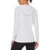 imageMAGCOMSEN Womens Sun Hoodie UPF 50 UV Protection Shirts Lightweight Quick Dry SPF Long Sleeve Rash Guard Hiking RunningWhite