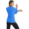 imageMAGCOMSEN Womens T Shirts VNeck Long Sleeve UPF 50 UV Sun Shirt Quick Dry Performance Tees Workout Swim TopsAzure