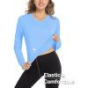 imageMAGCOMSEN Womens T Shirts VNeck Long Sleeve UPF 50 UV Sun Shirt Quick Dry Performance Tees Workout Swim TopsBlue