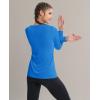imageMAGCOMSEN Womens T Shirts VNeck Long Sleeve UPF 50 UV Sun Shirt Quick Dry Performance Tees Workout Swim TopsBlue Green